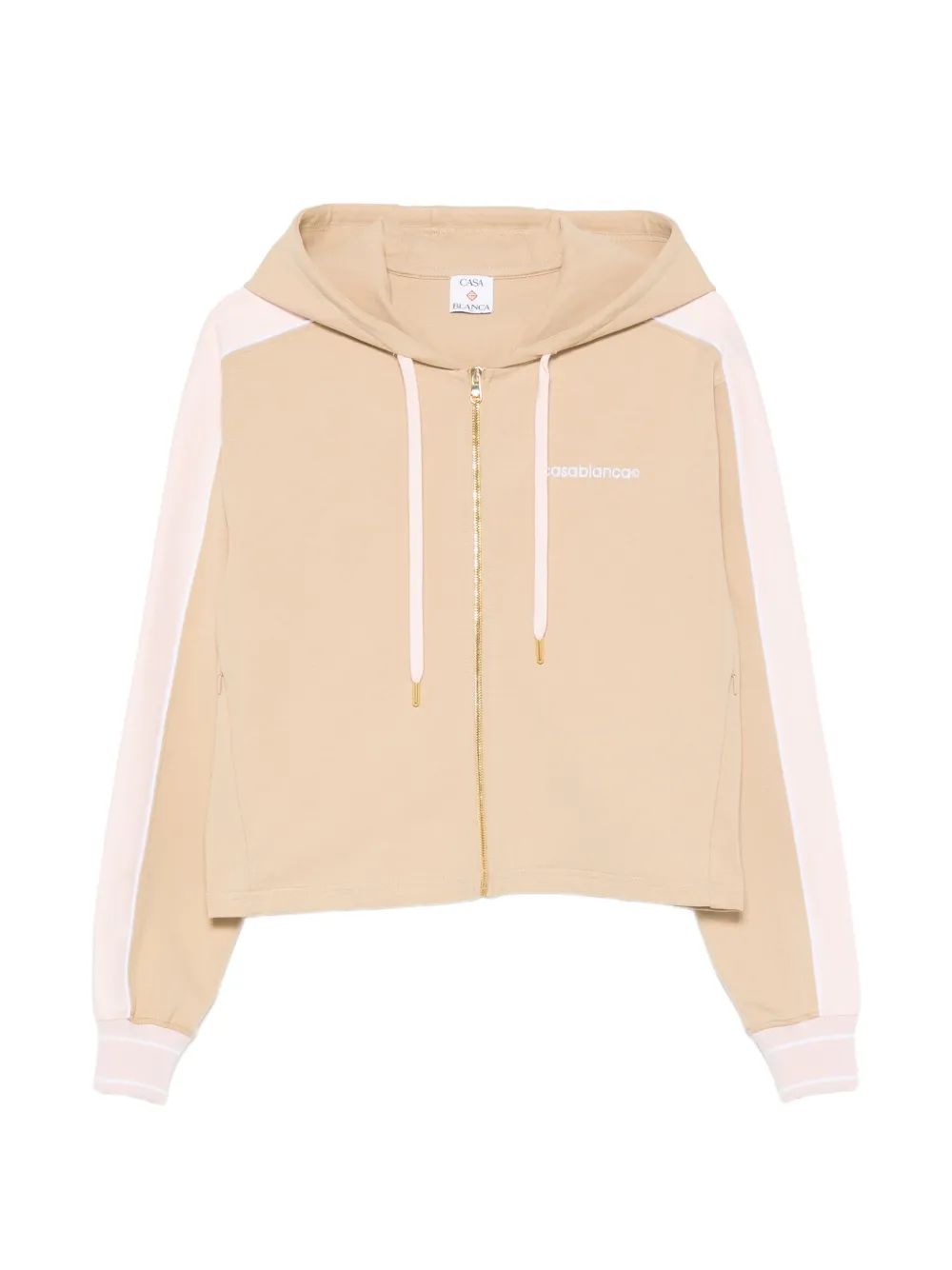 Casablanca Punto side-stripe zip-up hoodie - Toni neutri