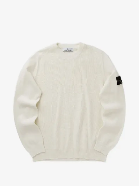 Stone Island logo-patch crew-neck sweater