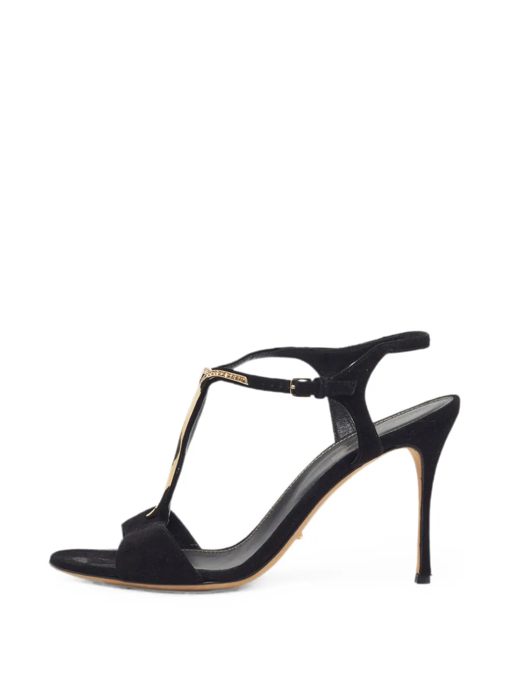 Sergio Rossi embellished T-bar heeled sandals - Schwarz