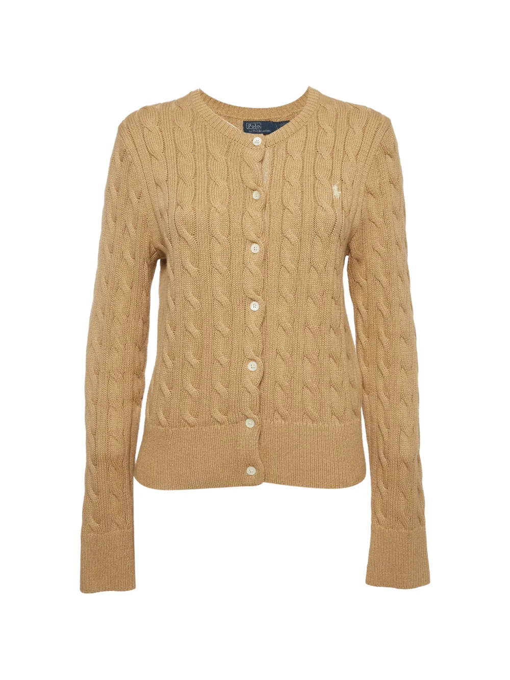 Polo Ralph Lauren Vintage logo-embroidered cable-knit cardigan - Toni neutri