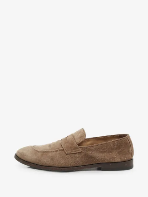 Brunello Cucinelli Vintage mocasines de ante con logo grabado