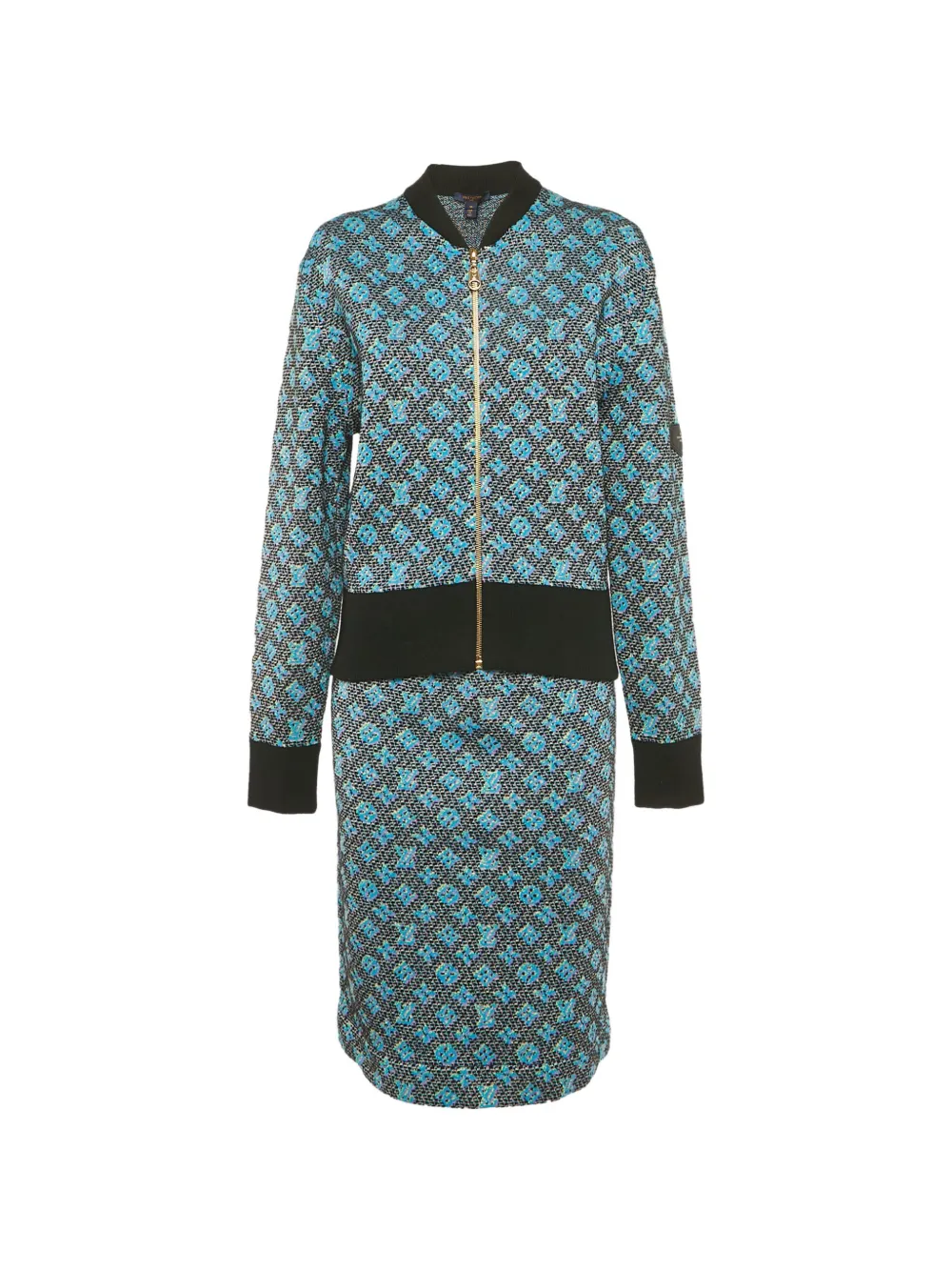 Louis Vuitton Pre-Owned zip-up jacket and skirt set - Blu