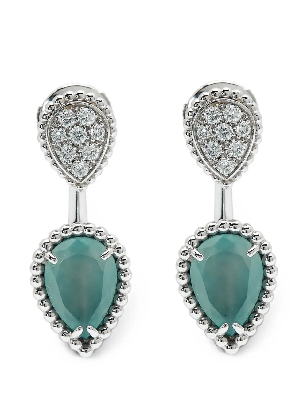 Pre-owned Boucheron Serpent Bohème Diamond Dangle Earrings In Silver