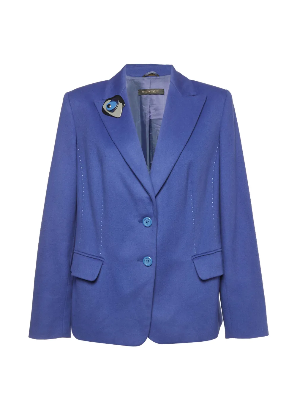 Marina Rinaldi felt single-breasted blazer - Blu