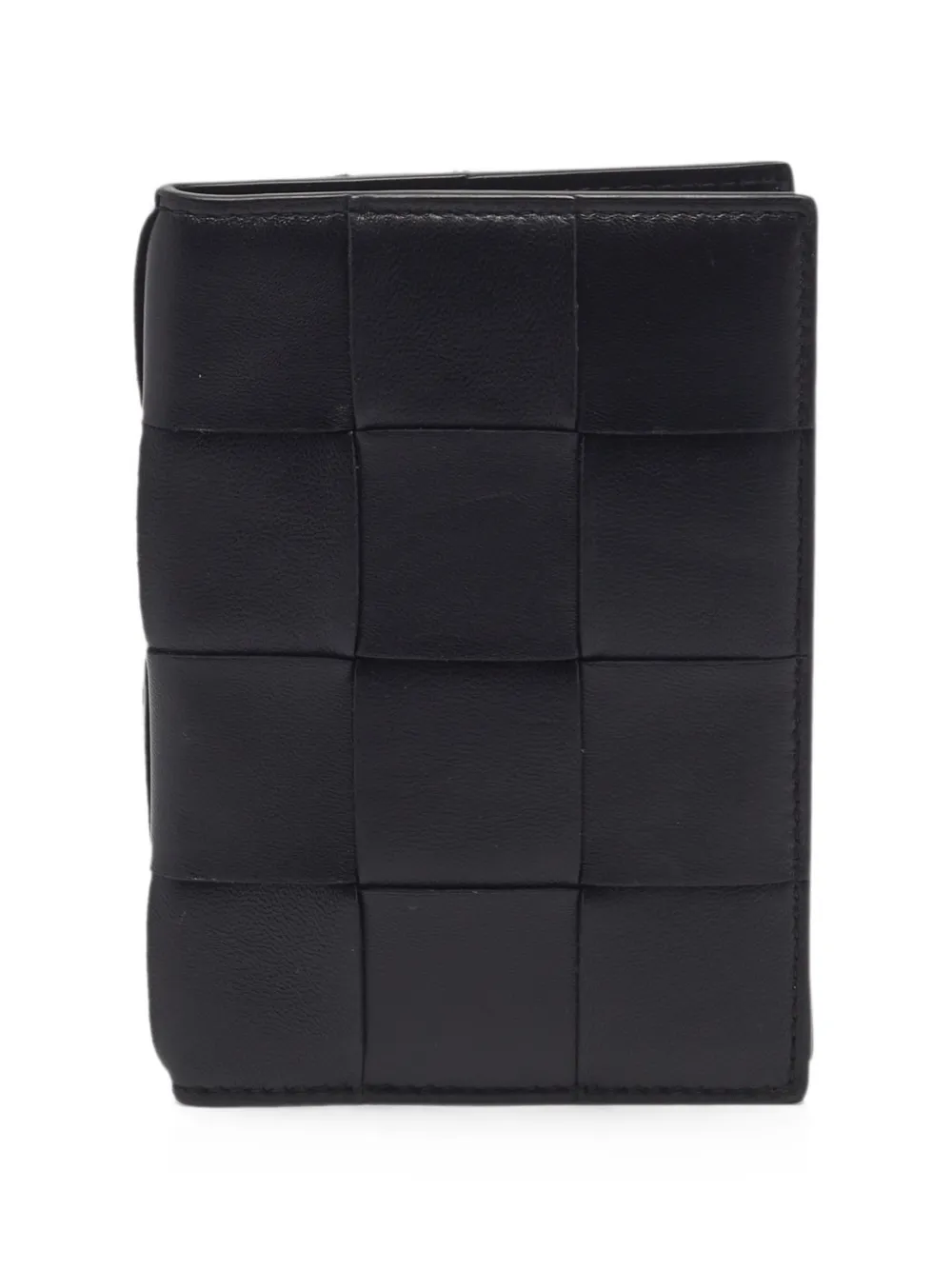Bottega Veneta Pre-Owned Intreccio leather passport holder - Nero