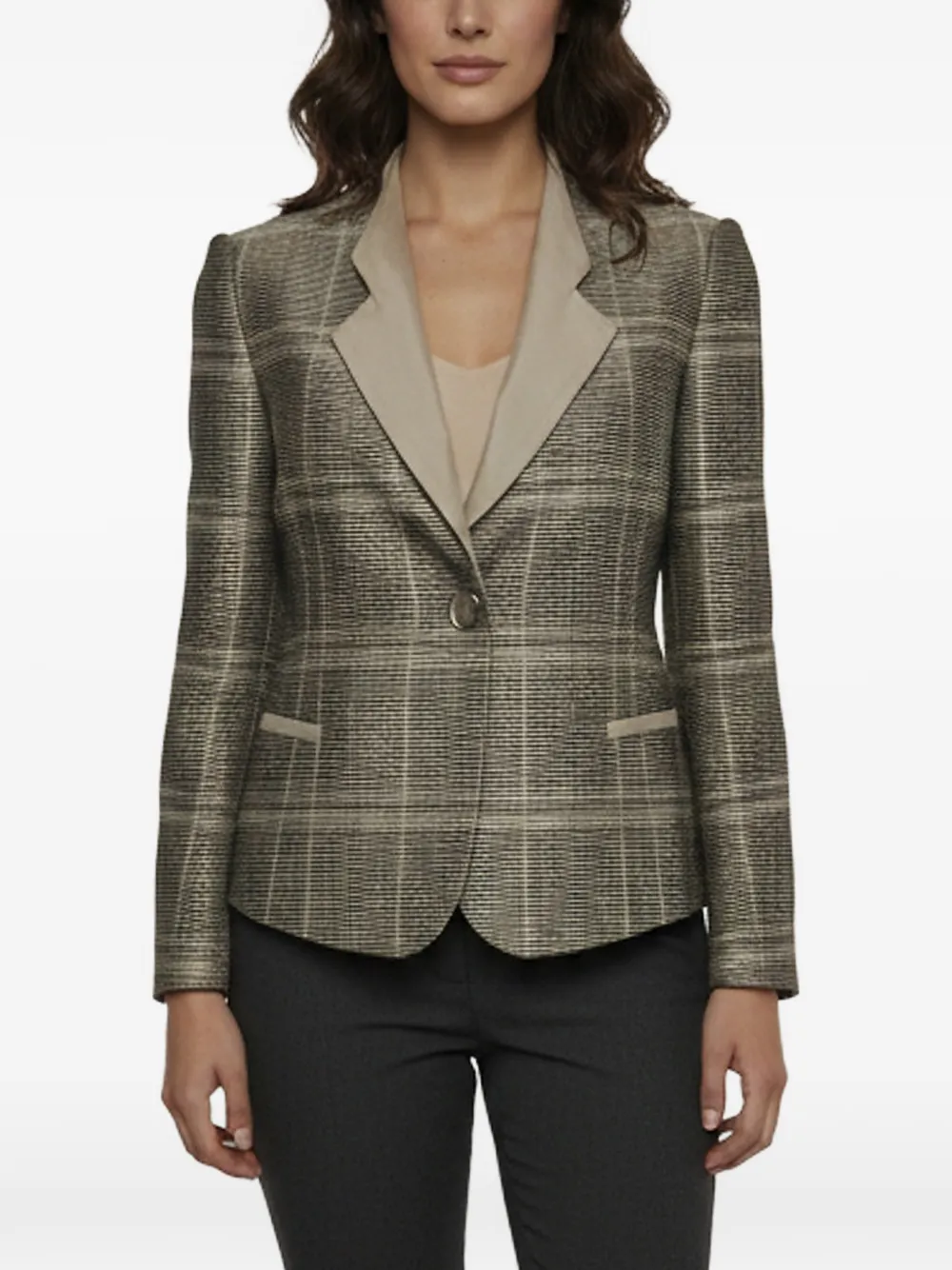 Armani Vintage checked-pattern blazer - Toni neutri