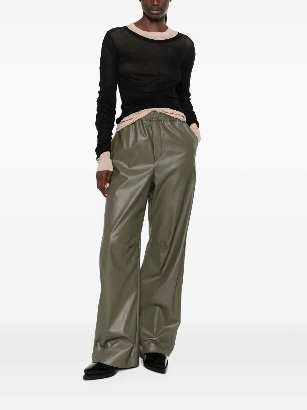 MM6 Maison Margiela Broek met elastische taille Groen