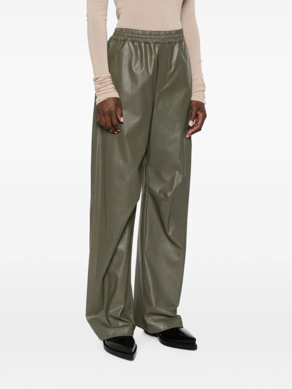 MM6 Maison Margiela Broek met elastische taille Groen