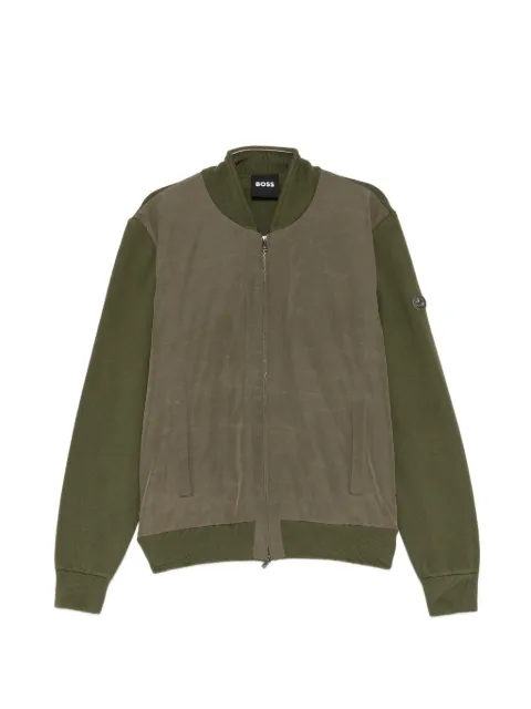 BOSS contrast-sleeve bomber jacket