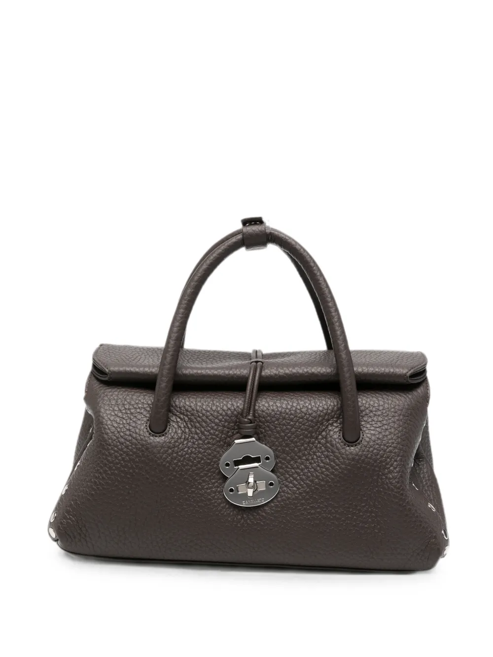 Zanellato Kleine DOTTA leren shopper verfraaid met studs Bruin