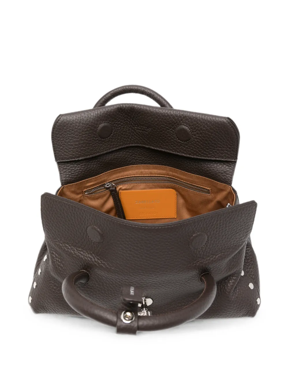 Zanellato Kleine DOTTA leren shopper verfraaid met studs Bruin
