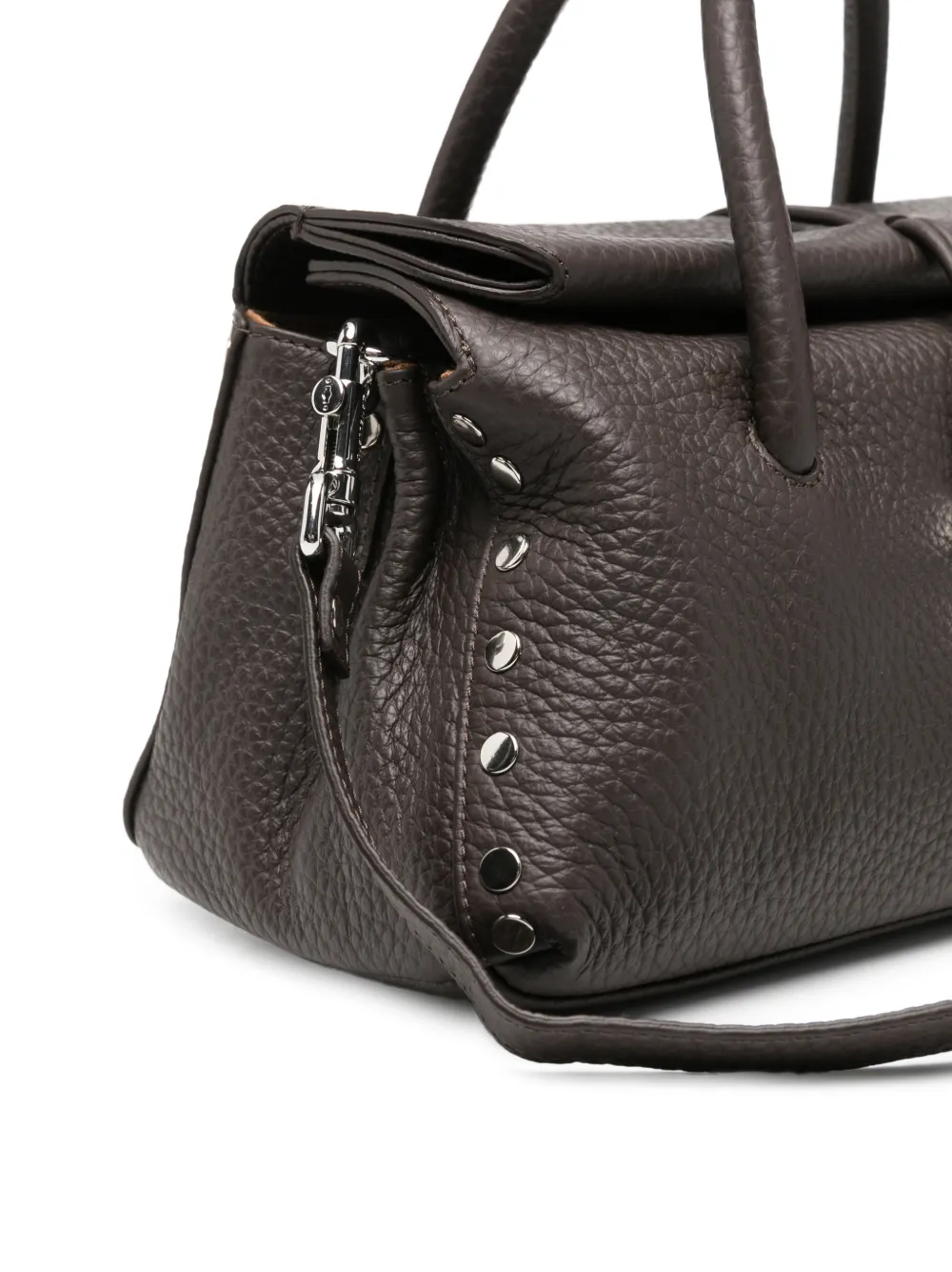 Zanellato Kleine DOTTA leren shopper verfraaid met studs Bruin
