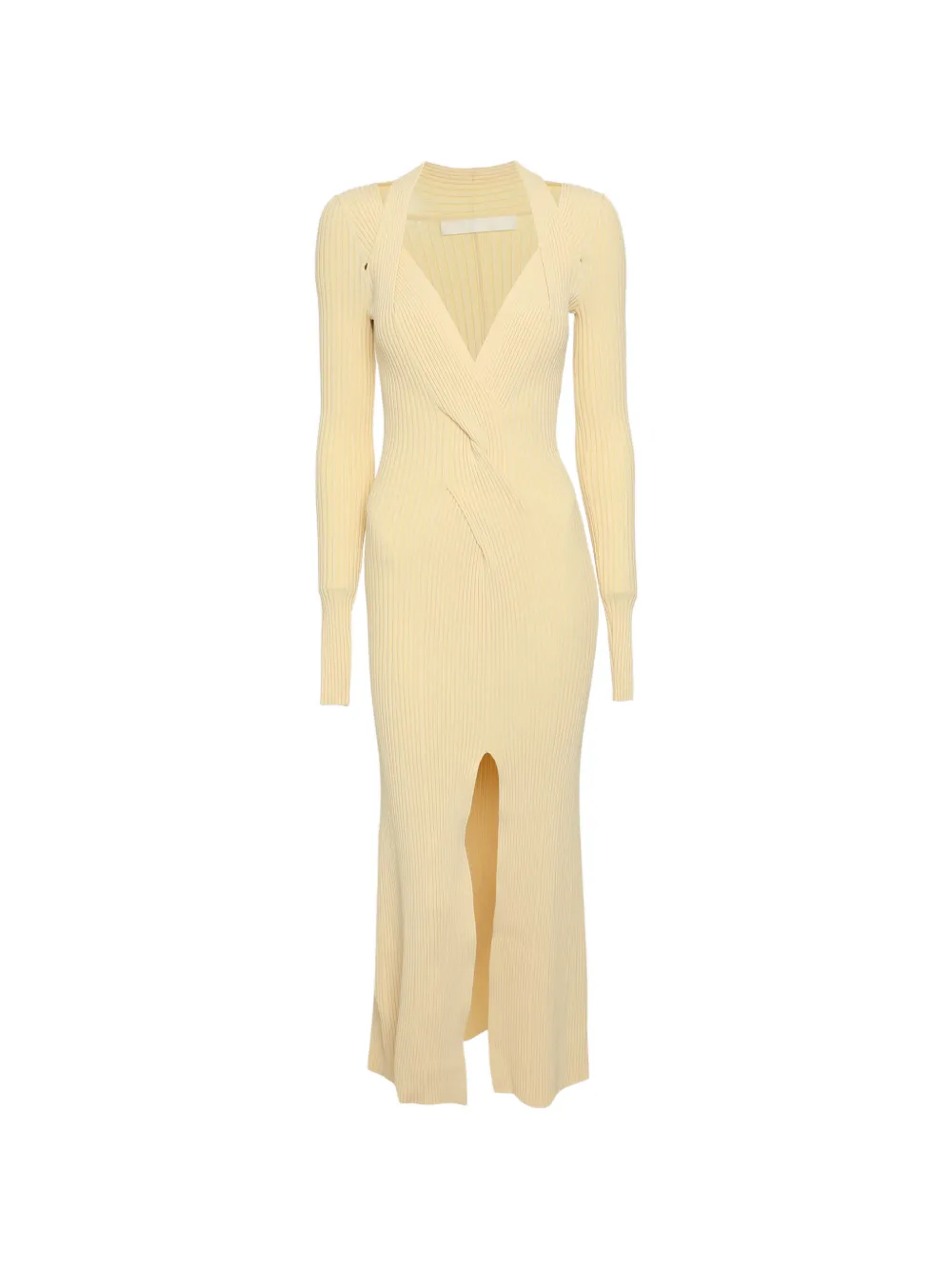 Dion Lee twist-detail rib-knit midi dress - Giallo