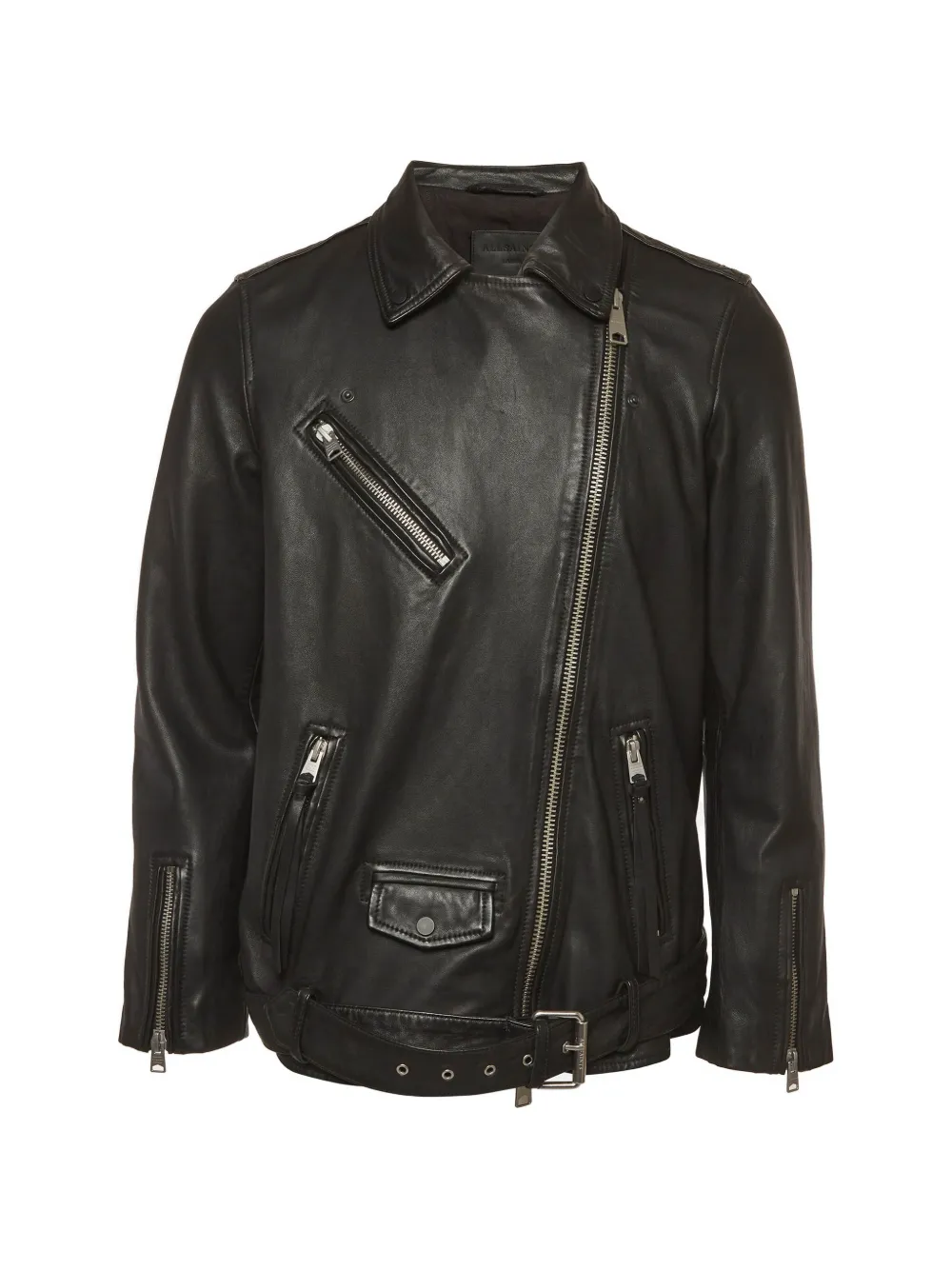 AllSaints Billie belted leather jacket - Nero