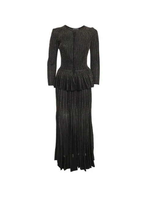 Alexander McQueen Pre-Owned embroidered peplum-waist top and skirt set