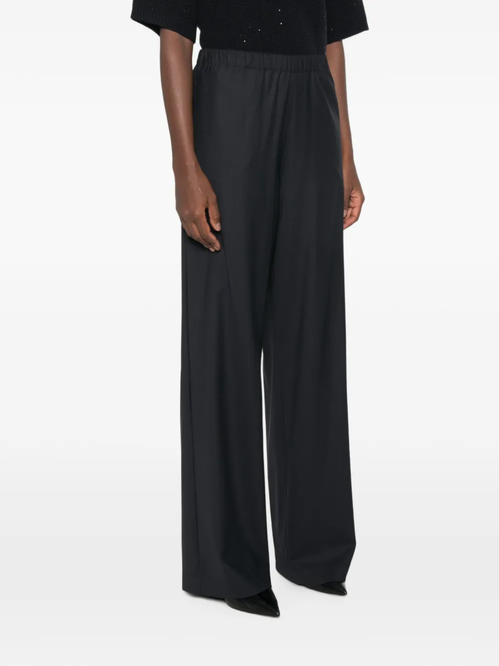 Fabiana Filippi Broek met elastische tailleband Blauw