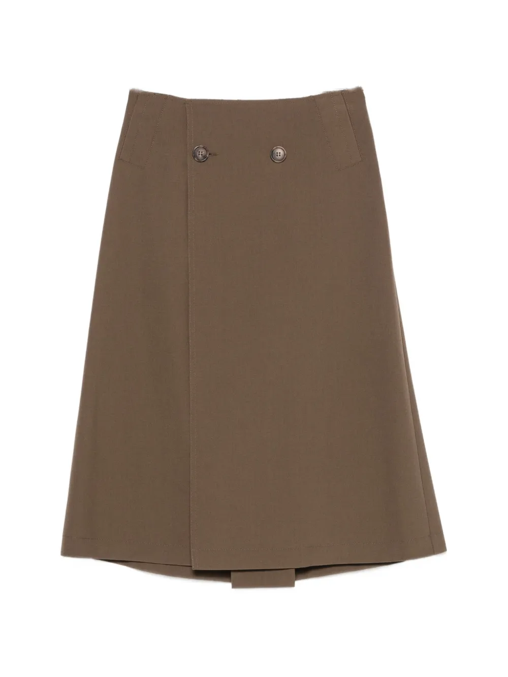 MM6 Maison Margiela double-breasted wrap-style midi skirt - Marrone