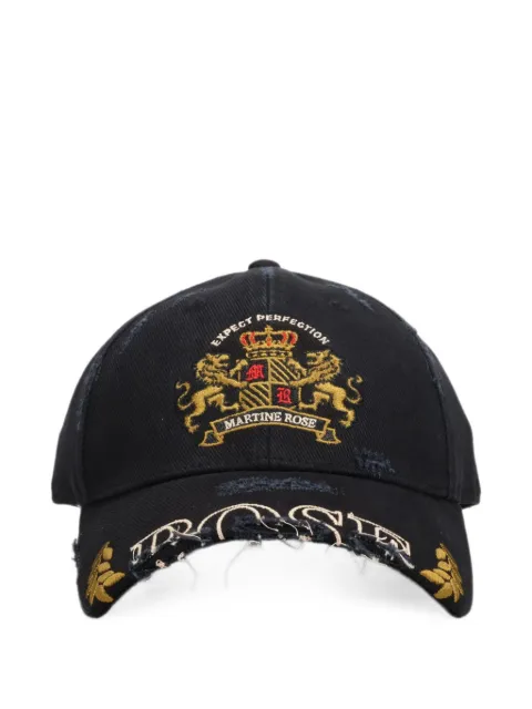 Martine Rose distressed crest-embroidered cotton baseball cap
