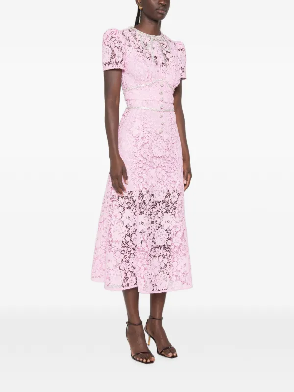 self portrait floral embellished midi dress Self-Portrait Sequin Embellished Midi Dress