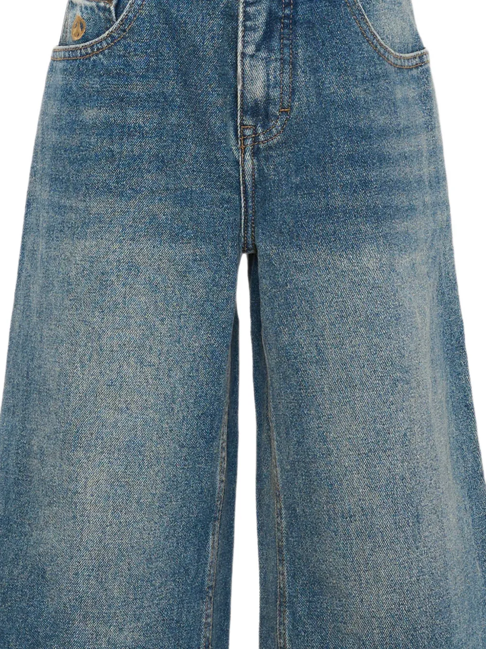 Molo Jeans met wijde pijpen en knopen Blauw