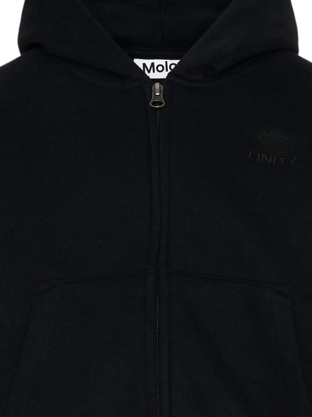 Molo Hoodie met geborduurd logo en rits Zwart
