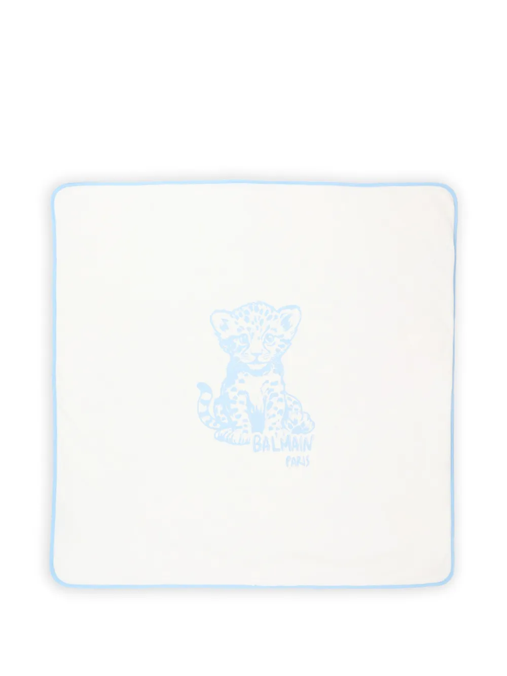 Balmain Kids leopard-print logo blanket - Bianco