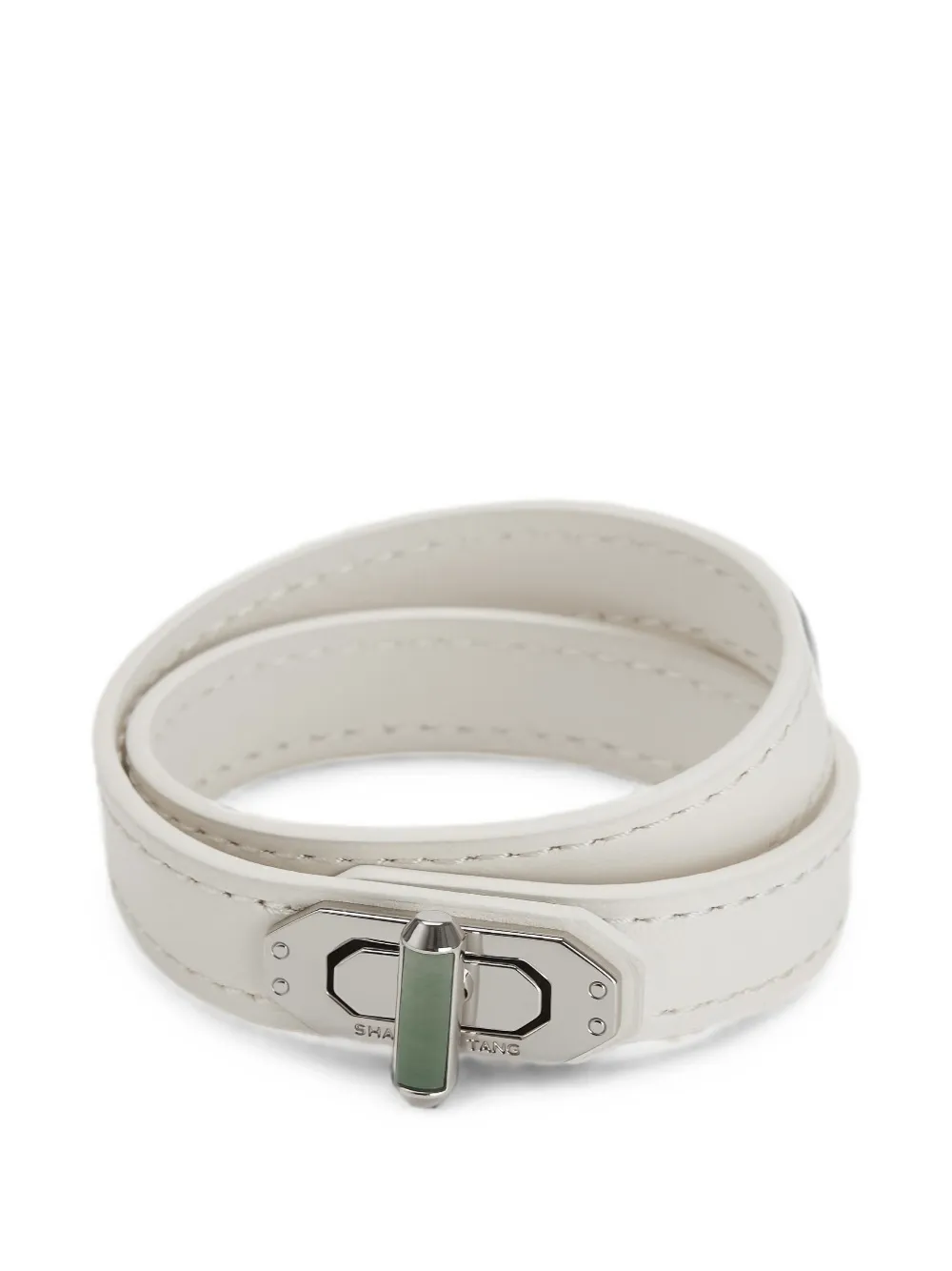 Shanghai Tang Tang Locket leather bracelet - Silver