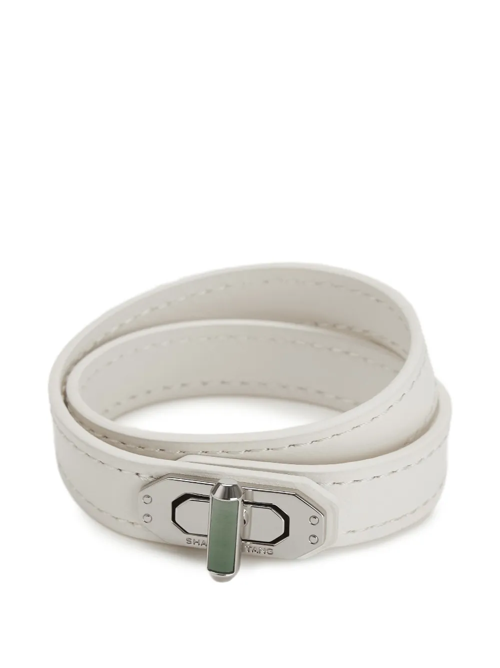 Shanghai Tang Tang Locket leather bracelet - Argento