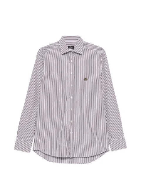 ETRO striped embroidered-logo shirt