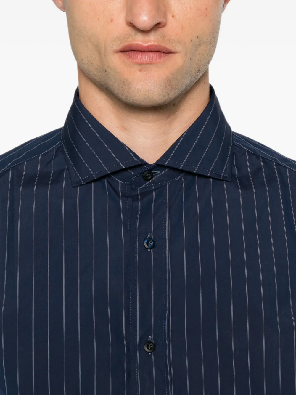 Brunello Cucinelli Overhemd met krijtstreep Blauw