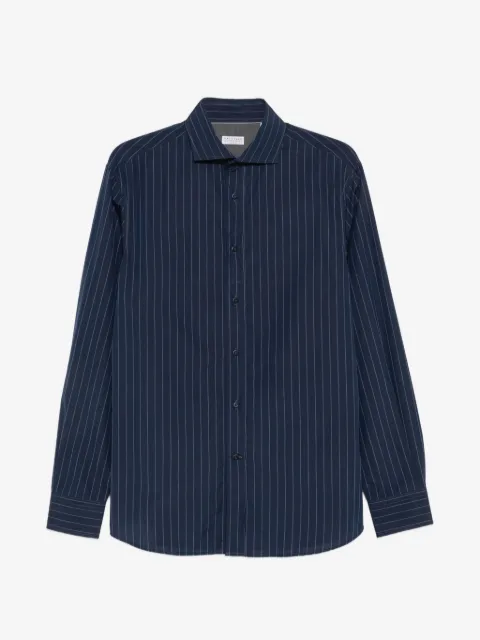 Brunello Cucinelli pinstripe-print long-sleeve shirt