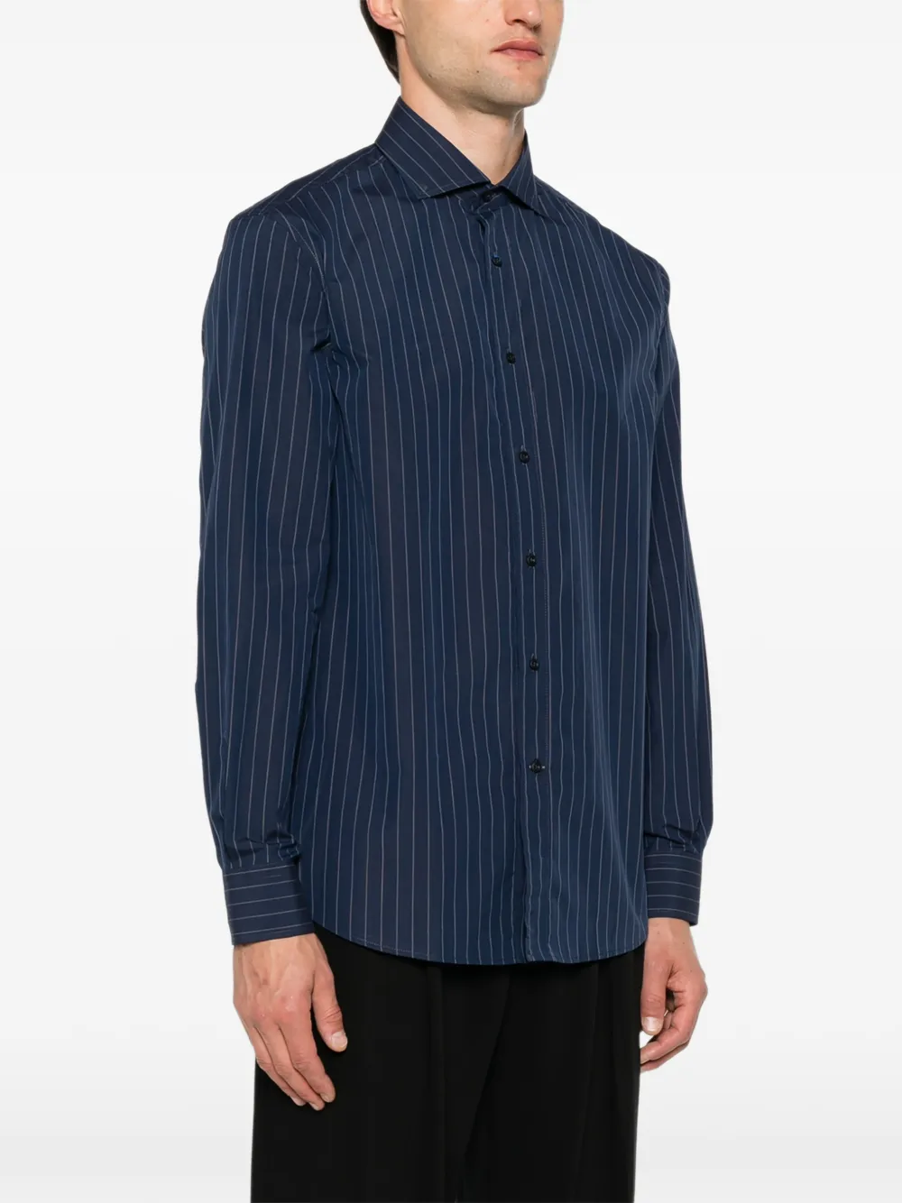 Brunello Cucinelli Overhemd met krijtstreep Blauw