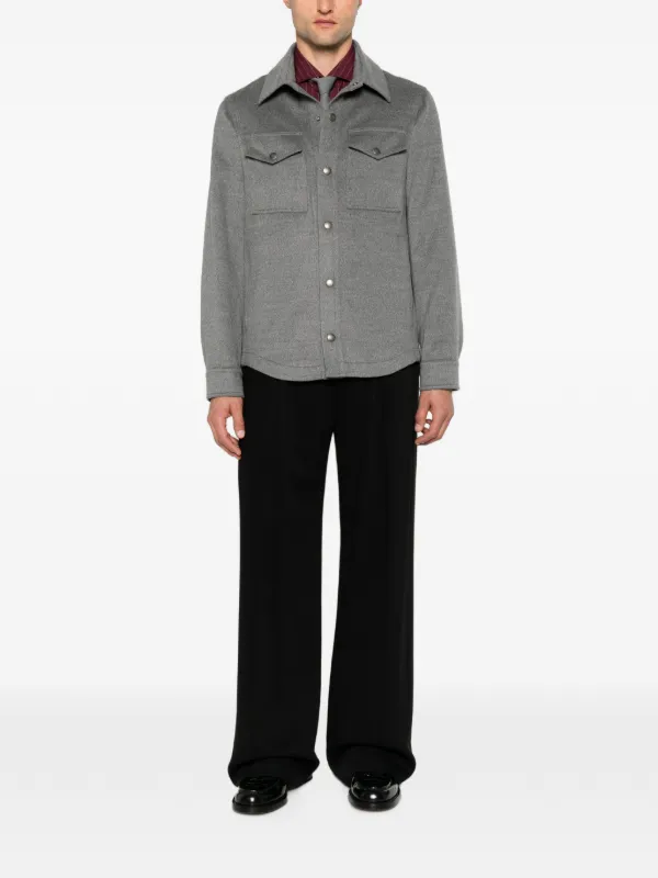 Brunello Cucinelli pinstripe-pattern long-sleeve Shirt | Red
