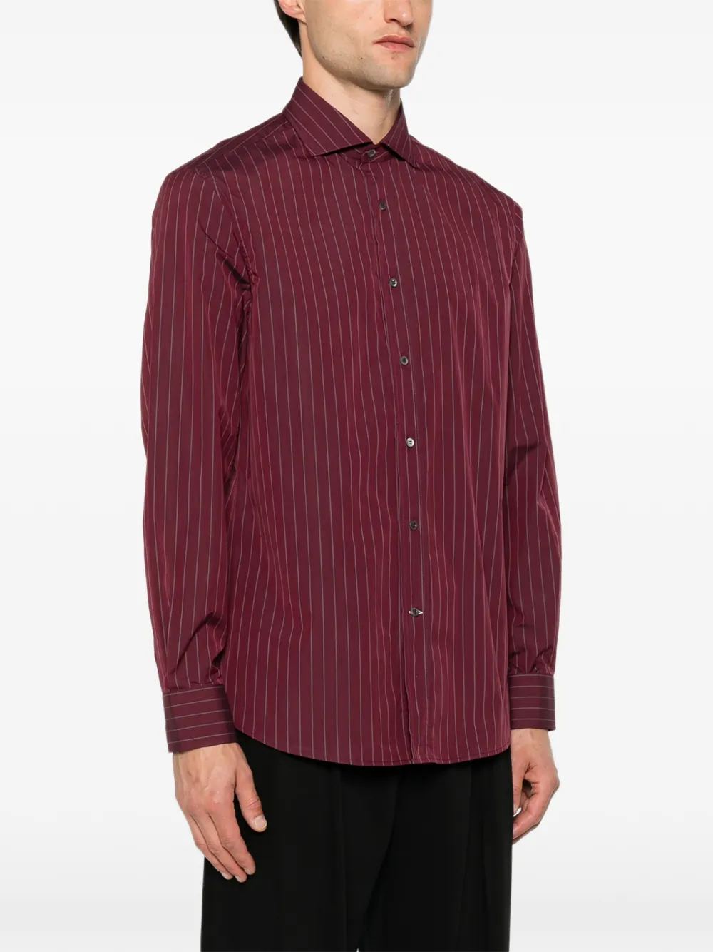 Brunello Cucinelli Overhemd met krijtstreep Rood