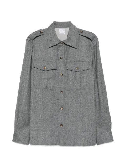 Brunello Cucinelli epaulette-detail chest-pocket shirt