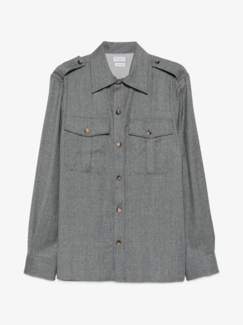 Brunello Cucinelli epaulette-detail chest-pocket shirt
