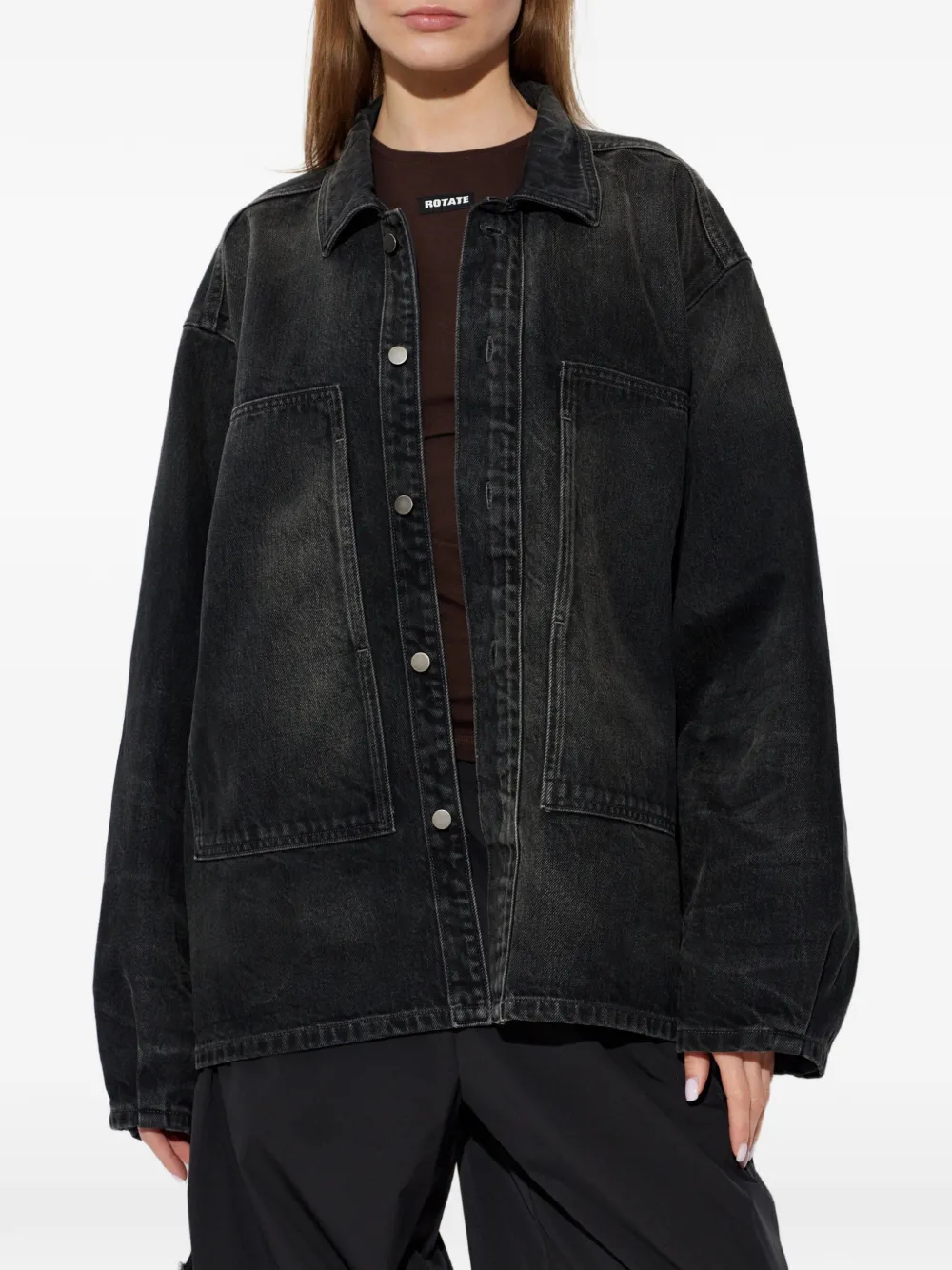 Haikure Legacy denim blouse Zwart