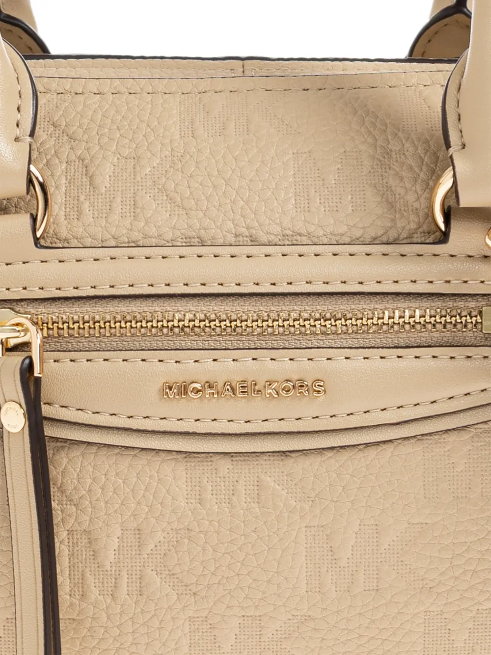 Michael Kors Jet Set Travel leren shopper met logo-reliëf Beige