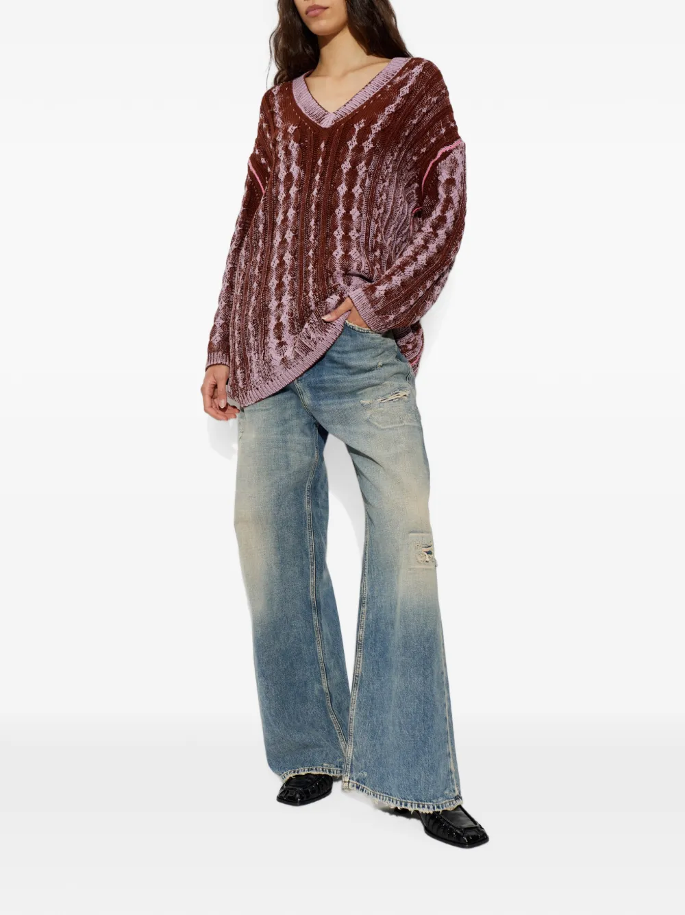 Diesel 1996 D-Sire-Yu gerafelde jeans Blauw