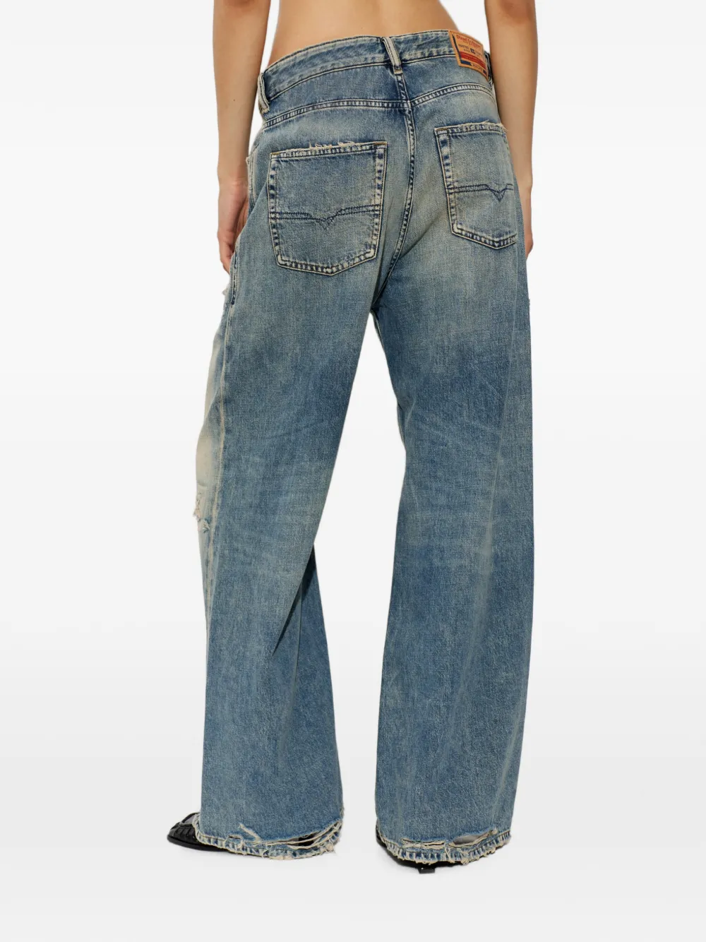 Diesel 1996 D-Sire-Yu gerafelde jeans Blauw