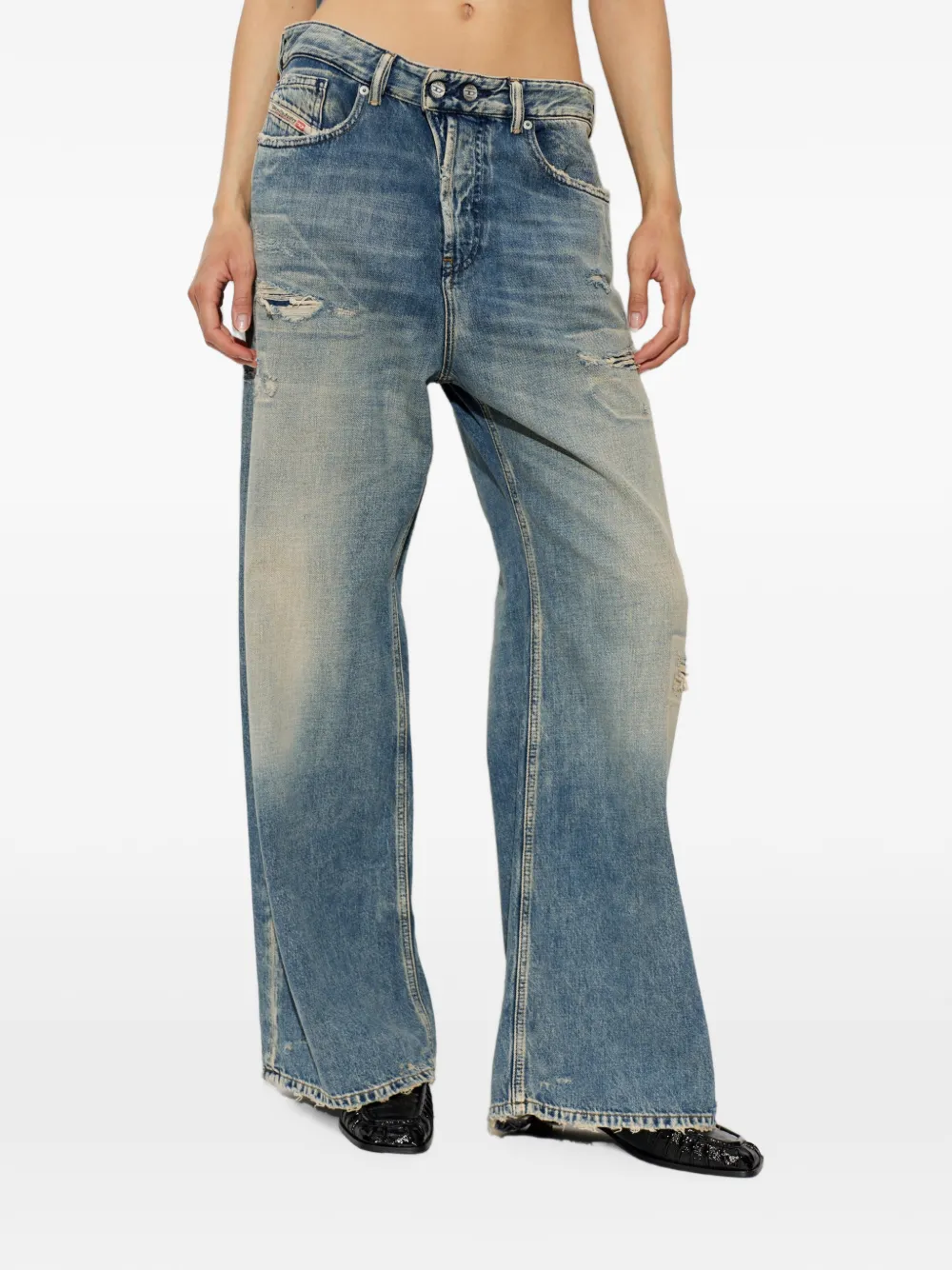 Diesel 1996 D-Sire-Yu gerafelde jeans Blauw