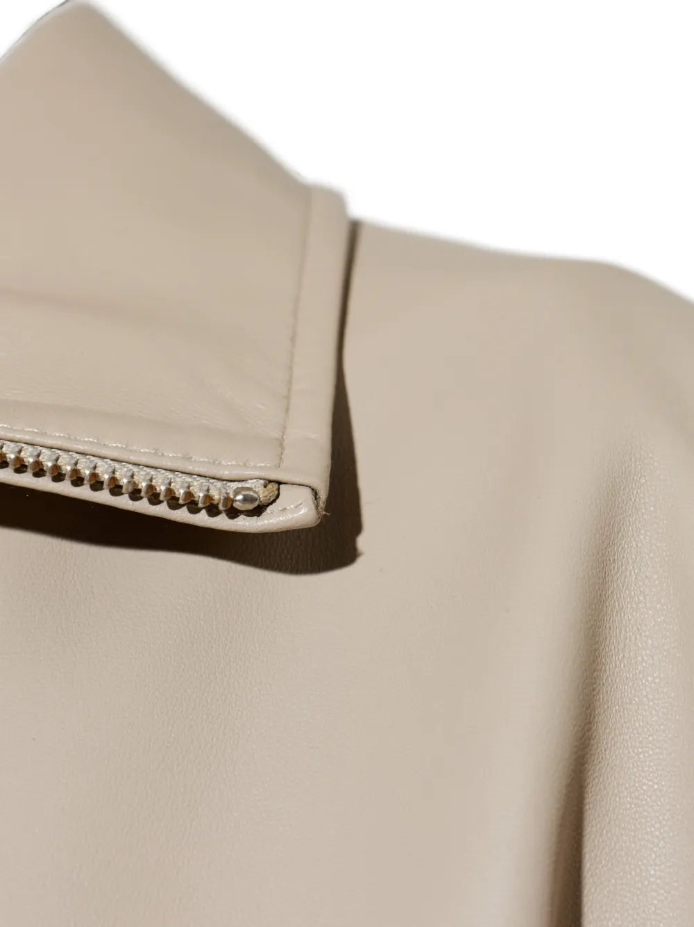 FRAME Leather Bomber Jacket in Neutrals, view 5