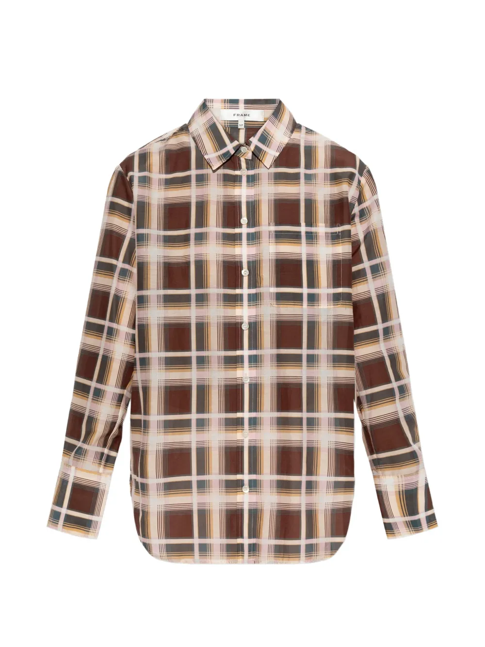 FRAME The Plaid Boy oversized shirt - Marrone