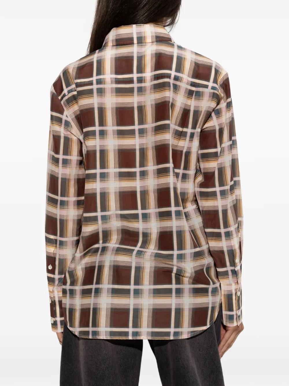 FRAME The Plaid Boy oversized blouse Bruin