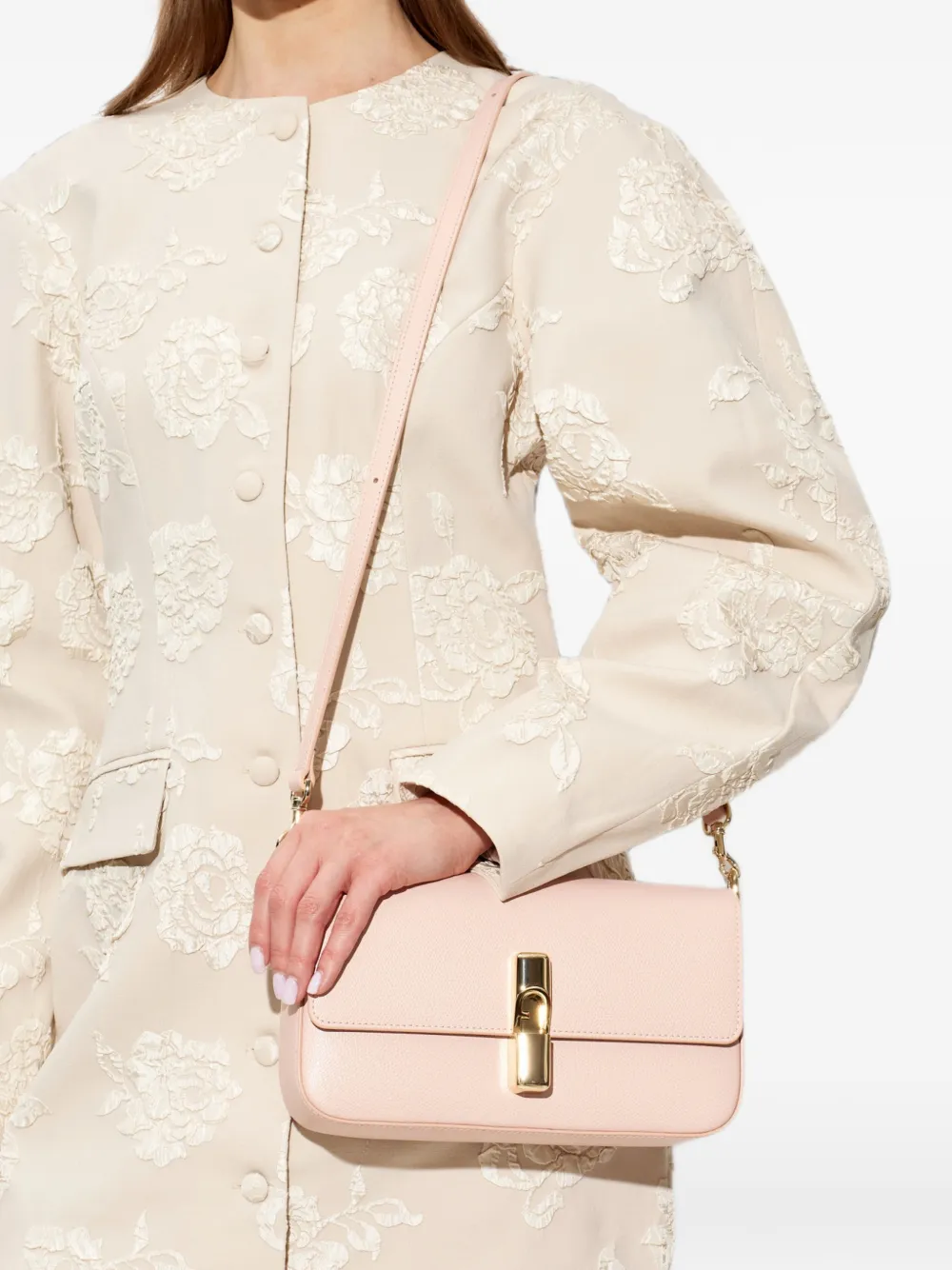 Furla Kleine Iride leren schoudertas Roze