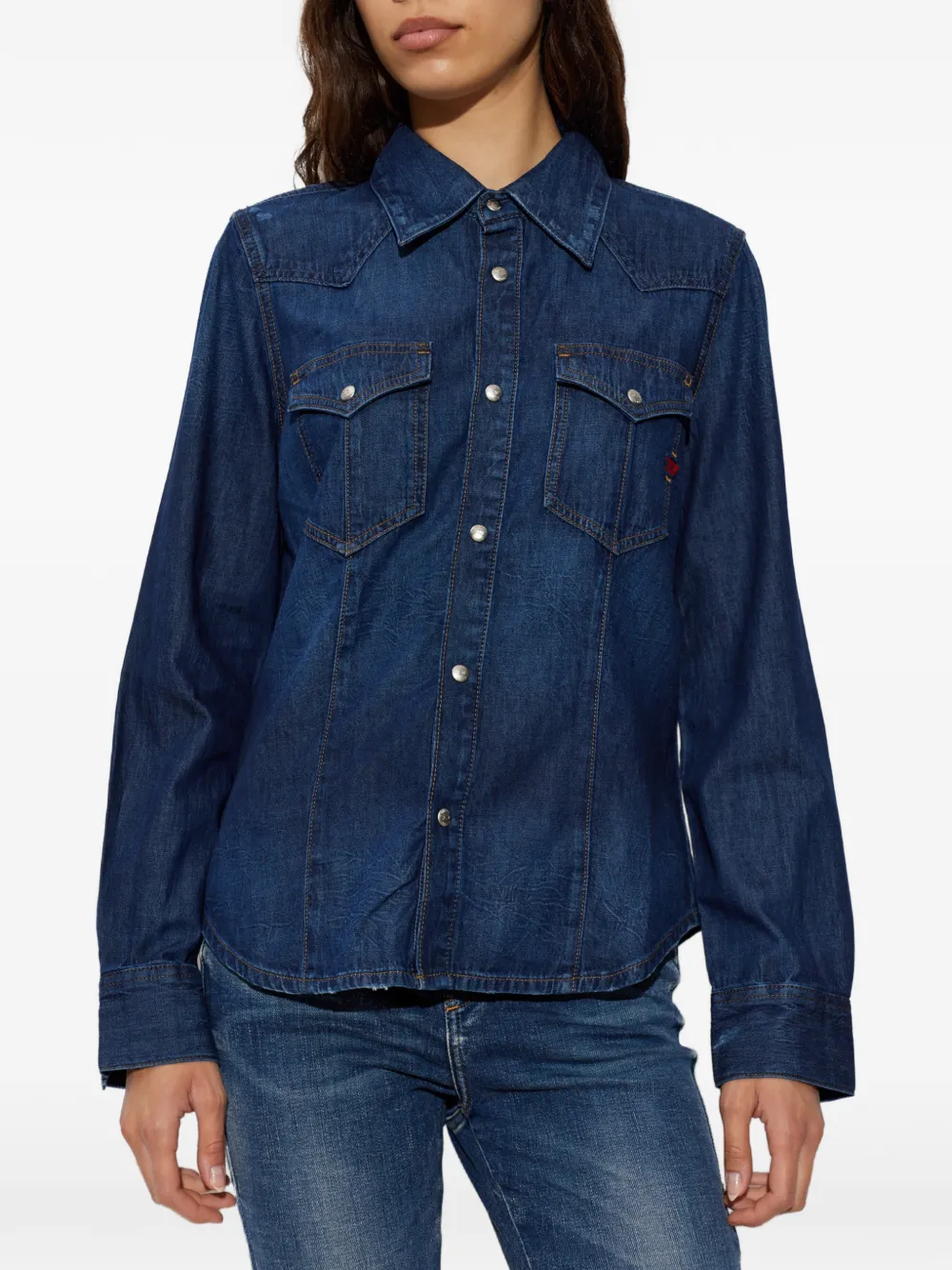 Diesel De-Waves denim blouse Blauw