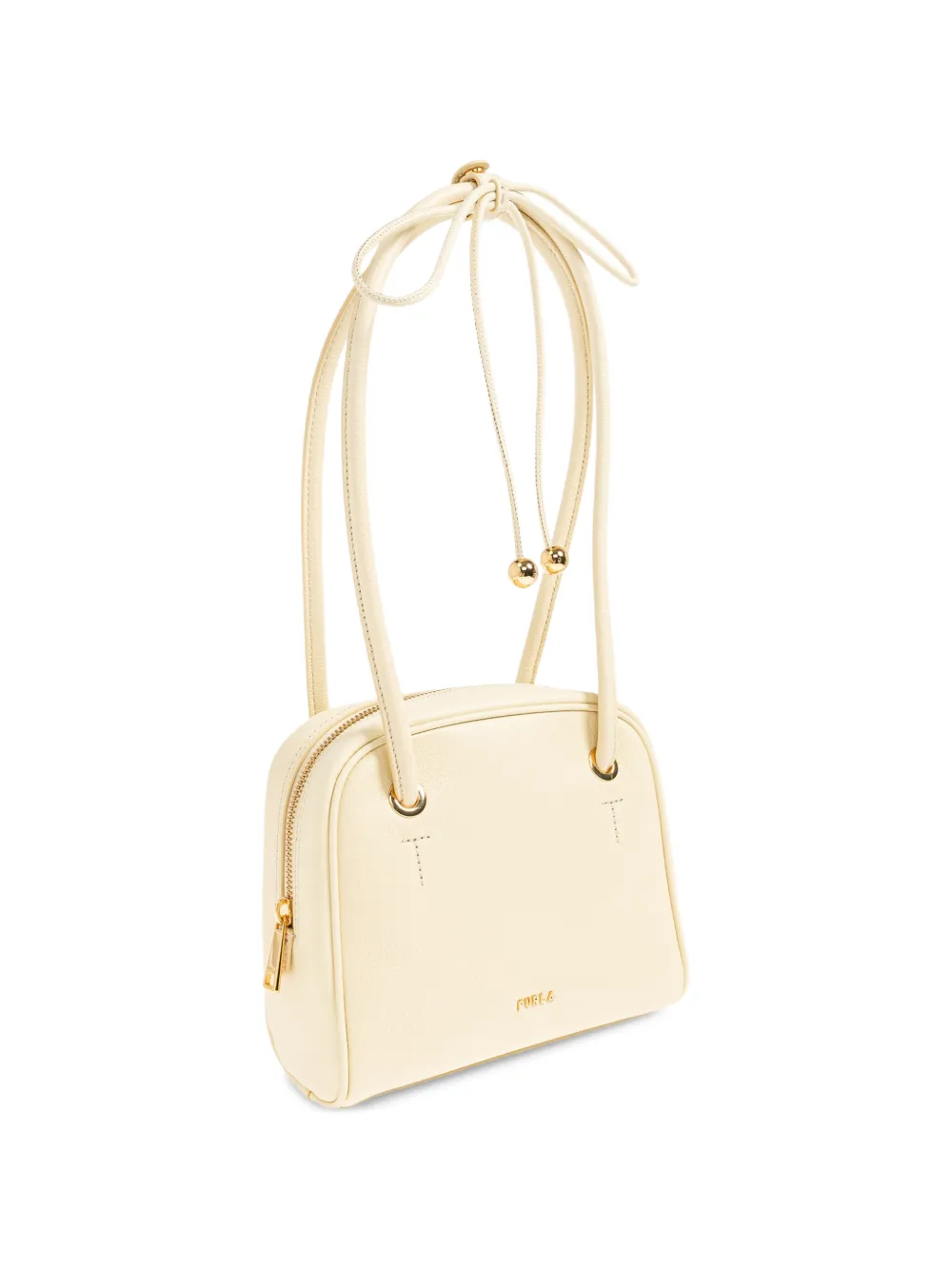 Furla Poppy schoudertas van bewerkt leer Beige