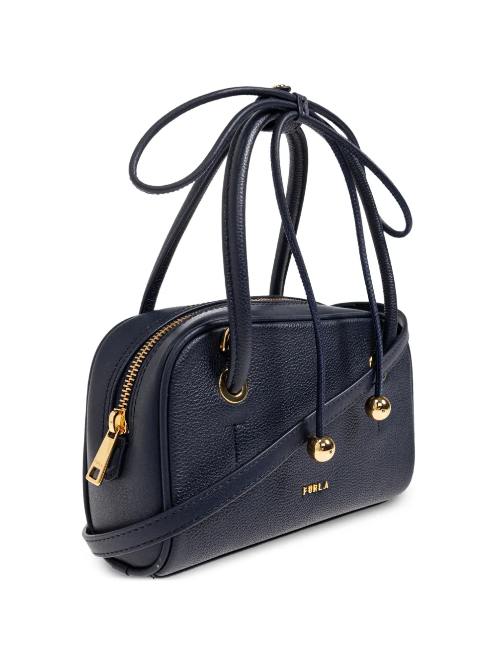 Furla Poppy kleine leren shopper Blauw