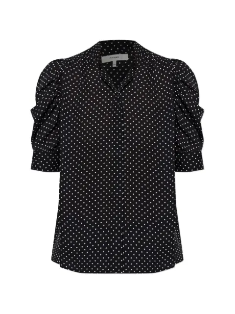 FRAME polka-dot puffed-sleeve top