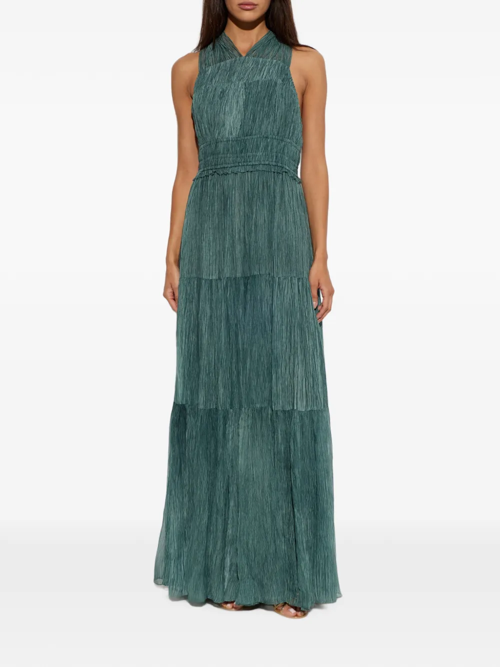 Ulla Johnson Freesia zijden maxi-jurk Groen